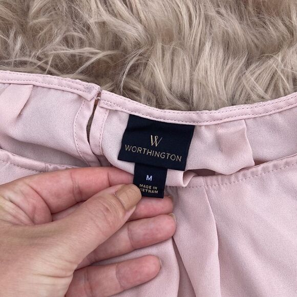 Worthington Pleated Camisole Shell Tank in Light Pink - Picture 3 of 6